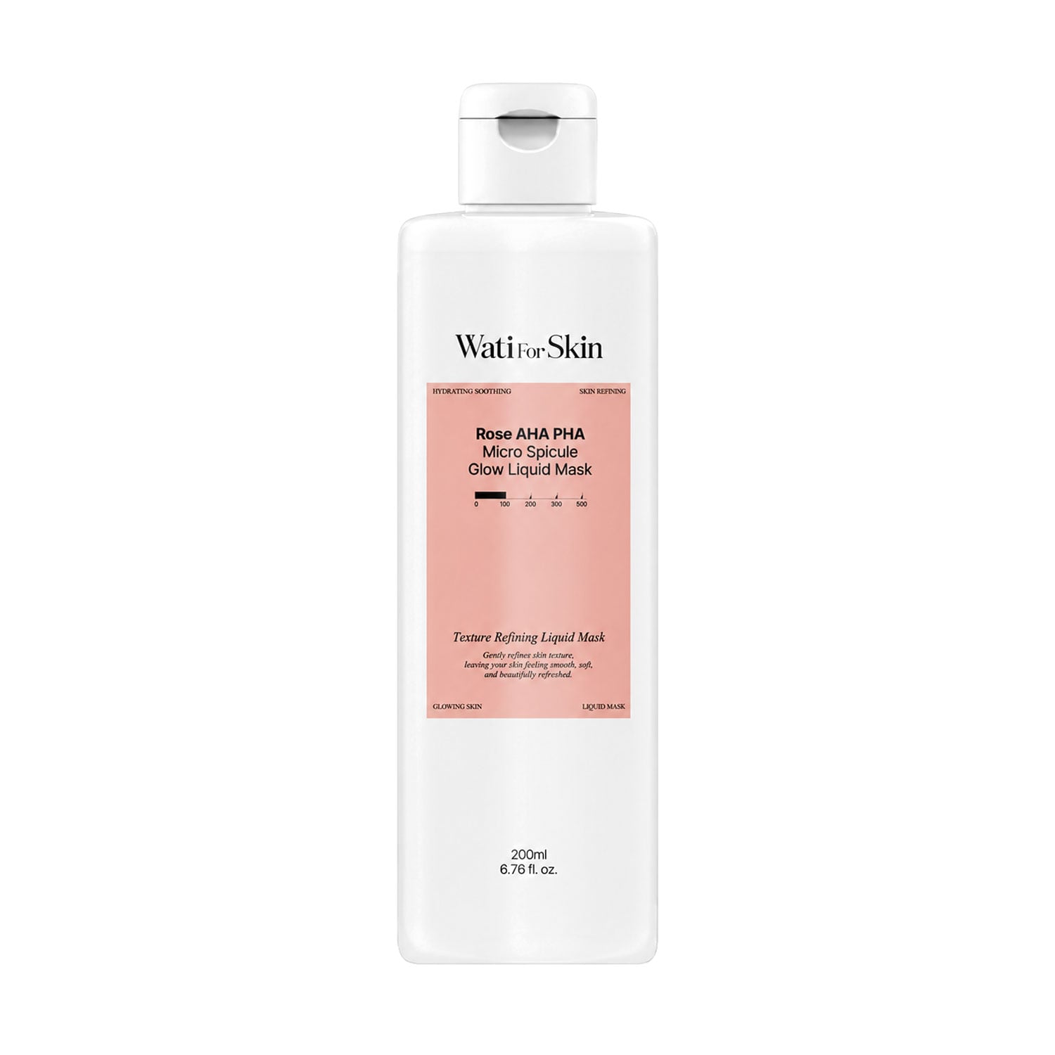 Рідка маска для обличчя Wati For Skin Rose AHA PHA Micro Spicule Glow Liquid Mask, 200 мл